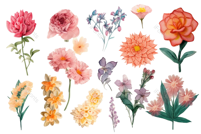 鲜花背景图片,鲜花边框元素,PNG,免抠素材